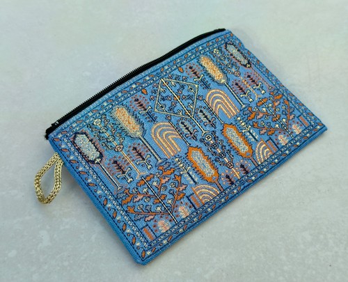 Kilim coin purse blue - kilim,