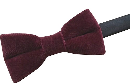 Men burgundy velvet - burgundy, bow