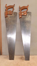 2 Disston hand saws No 12 antique 1888 - 1896 & D-12 collectible 7 TPI tool lot
