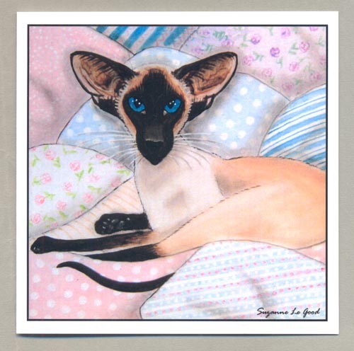 Siamese cat painting art - cat,