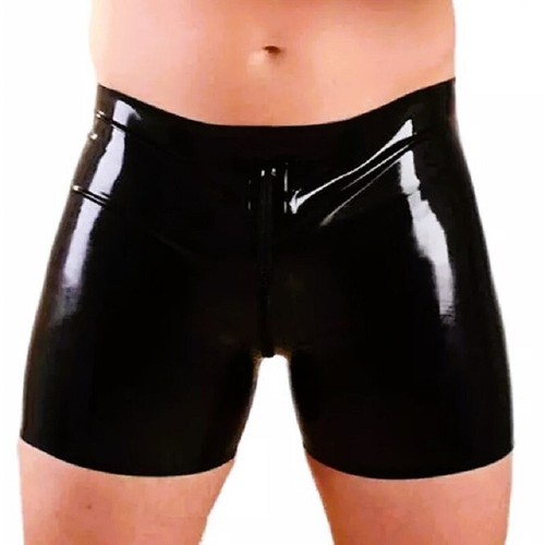 Mens black latex rubber boxer - mens,