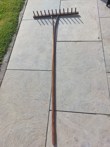 Vintage wooden hay rake - hay,
