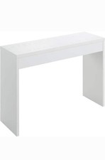 Console Table 48-In Wood Rectangular Minimalist Desk Vanity Living Room White