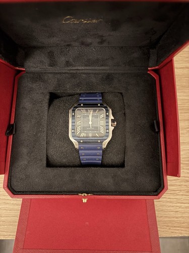 Cartier santos silver - silver, men's