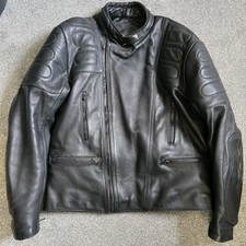 Hein Gericke Black Leather Jacket Mens Size 48