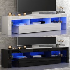 160cm Large TV Unit TV Stand Cabinet Sideboard with RGB LED Lights Living Room