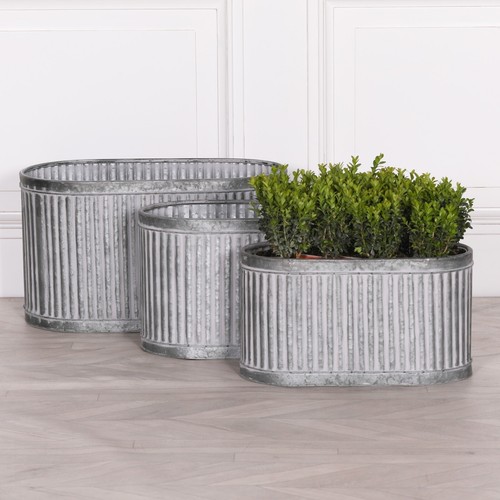 Vintage aged ribbed galvanised - vintage,