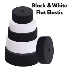 Black White Flat Elastic Cord