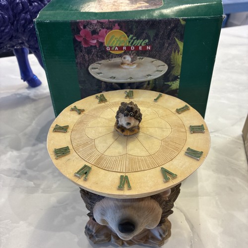 Hedgehog resin sundial garden - hedgehog,