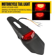 LED Brake Tail Light Red Rear For Dirt Bike Motocross XR CRF KLX Enduro Fender