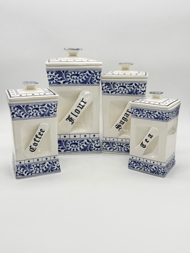 Vtg white blue ceramic - white, &