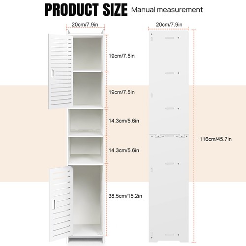 White tall bathroom storage - white,