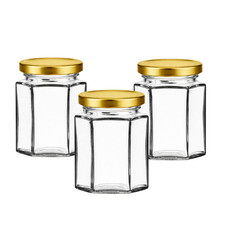 190ml Hexagonal Glass Honey &
