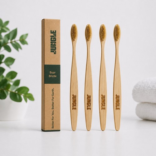 Jungle bamboo toothbrush boar - bamboo,