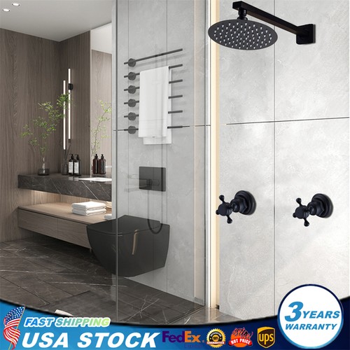 Black shower faucet round head - shower,
