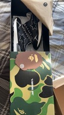A Bathing Ape Roadsta Express Uk 8 Black Canvas Sneakers