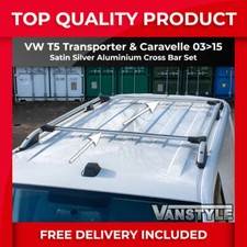 FITS VW T5 TRANSPORTER SILVER CROSS BARS SET FOR OUR ALUMINIUM ROOF BARS RACK