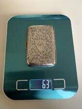 VINTAGE ANTIQUE SOLID SILVER CIGARETTE CASE 63 GRAMS NOT SCRAP STERLING SILVER 