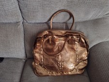 BUTLER AND WILSON GOLD MOCK CROCODILE HANDBAG