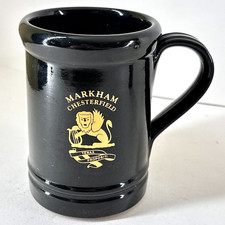 VINTAGE MARKHAM CHESTERFIELD 175 YEARS COMMEMORATIVE BLACK MUG TANKARD ENGLAND