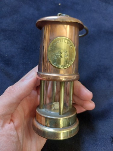 Vintage brass miners lamp - brass,