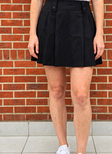 School black pleated mini - school,