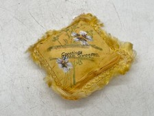 VINTAGE GREETINGS FROM SWANSEA SILK PILLOW PIN CUSHION WELSH SOUVENIR