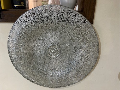 Round silver wall art - round,