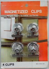 4 Vintage Magnetized Clips for