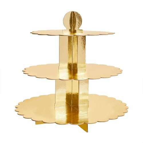 Gold foil tier cupcake stand - cupcake,
