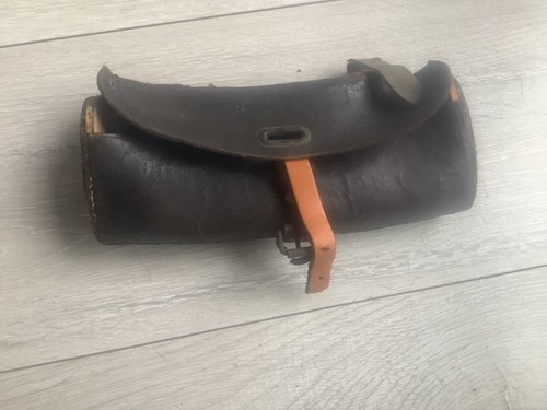 Small leather bike pouch