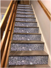 Gun Metal Grey Glitter Stairs 12metre Roll Cover upto 14 steps Risers