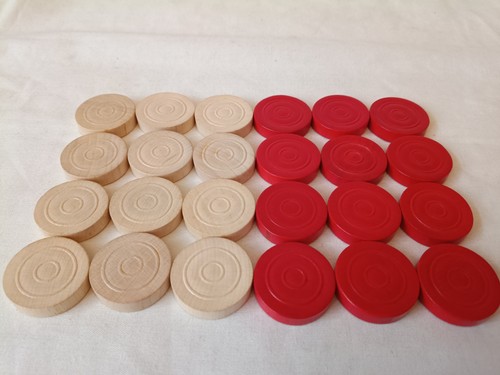 Set wooden draughts pieces - of,