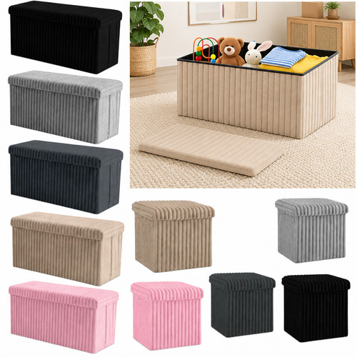 Ribbed storage box ottoman - storage,