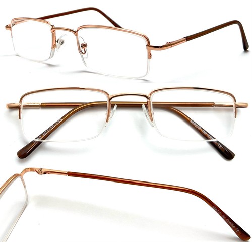 Metal half rimless reading - metal,