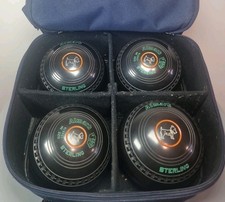 Almark Sterling Size 3M Lawn Bowls With Welkin Bag Emsmorn Sling Great Condition