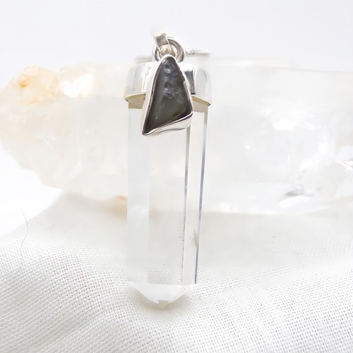 Moldavite himalayan quartz - moldavite,