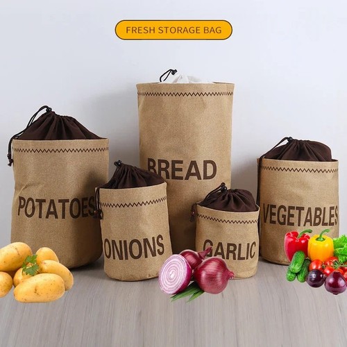 Kitchen burlap storage bag - burlap,