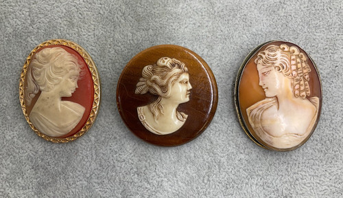 Cameo brooches women profile - 3,