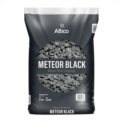 Meteor black basalt stone - black,