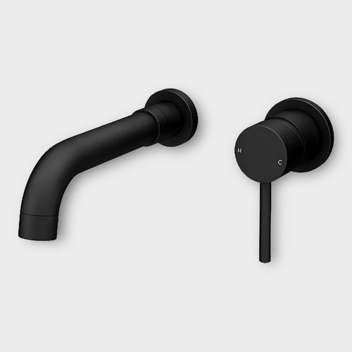 Black wall mounted tap - mounted,