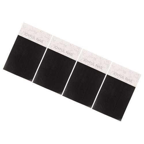 Black french tip nail stickers - black,