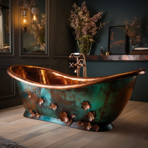 Heavy solid copper bathtub - /solid,