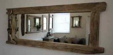 Large distressed wooden - , framed