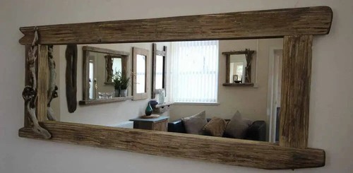 Large distressed wooden framed