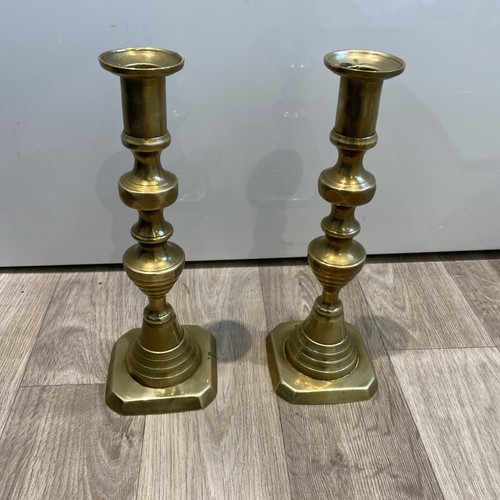 Brass candlestick pair vintage - brass,