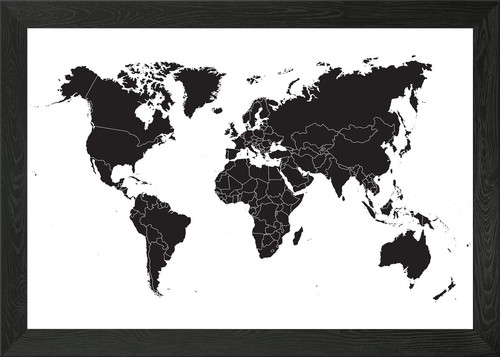World map black - world, white
