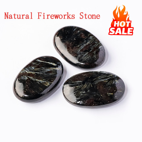 Astrophyllite palm stone - astrophyllite,