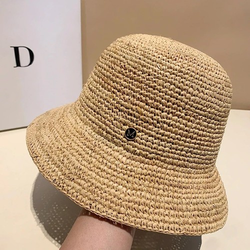 Women raffia straw bucket - women's,