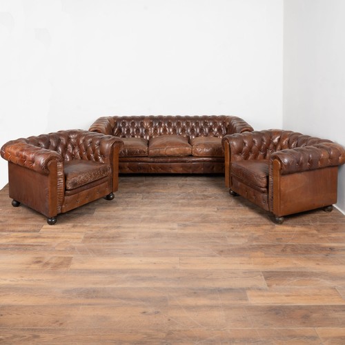 Set three vintage brown - set, of